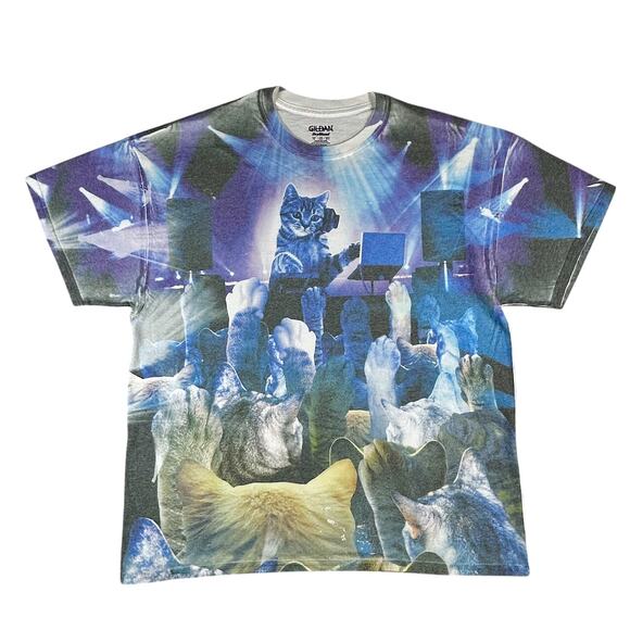 DJ Kitty Hip Hop House Music Rave Kitties T- shirt XL Novelty Band Streetwear - Picture 2 of 8